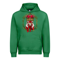 Emerald chicken chick king chicken wearing crown queen chicken animal 228 roos Urban Hoodie - linhVisuals