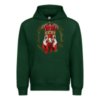 Forest Green chicken chick king chicken wearing crown queen chicken animal 228 roos Urban Hoodie - linhVisuals