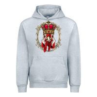 Heather Grey chicken chick king chicken wearing crown queen chicken animal 228 roos Urban Hoodie - linhVisuals