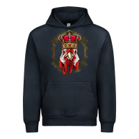 Navy chicken chick king chicken wearing crown queen chicken animal 228 roos Urban Hoodie - linhVisuals