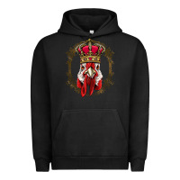 Pigment Black chicken chick king chicken wearing crown queen chicken animal 228 roos Urban Hoodie - linhVisuals