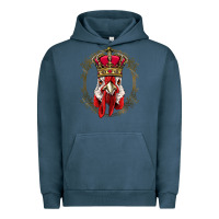 Pigment Midnight Navy chicken chick king chicken wearing crown queen chicken animal 228 roos Urban Hoodie - linhVisuals