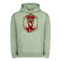 Pigment Oil Green chicken chick king chicken wearing crown queen chicken animal 228 roos Urban Hoodie - linhVisuals