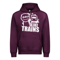 Mauve Wine i like trains Urban Hoodie - linhVisuals