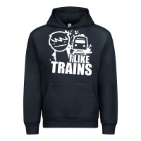 Navy i like trains Urban Hoodie - linhVisuals