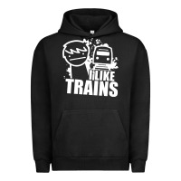 Pigment Black i like trains Urban Hoodie - linhVisuals