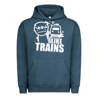 Pigment Midnight Navy i like trains Urban Hoodie - linhVisuals
