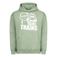Pigment Oil Green i like trains Urban Hoodie - linhVisuals