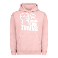 Pigment Salmon i like trains Urban Hoodie - linhVisuals