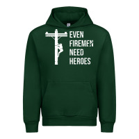 Forest Green even firemen need heroes lineworker powerline technician premium Urban Hoodie - linhVisuals