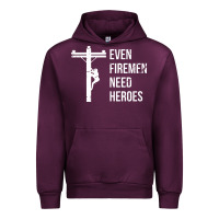 Mauve Wine even firemen need heroes lineworker powerline technician premium Urban Hoodie - linhVisuals