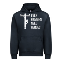 Navy even firemen need heroes lineworker powerline technician premium Urban Hoodie - linhVisuals