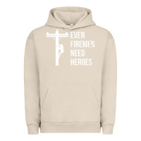 Pigment French Oak even firemen need heroes lineworker powerline technician premium Urban Hoodie - linhVisuals