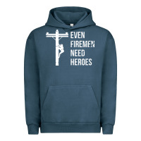Pigment Midnight Navy even firemen need heroes lineworker powerline technician premium Urban Hoodie - linhVisuals