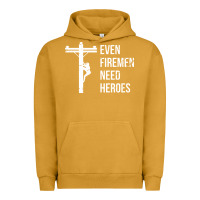 Pigment Peanut Butter even firemen need heroes lineworker powerline technician premium Urban Hoodie - linhVisuals