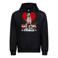 Black pitbull lover dog roses funny just a girl who loves pitbull 213 pitbul Urban Hoodie - linhVisuals