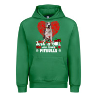 Emerald pitbull lover dog roses funny just a girl who loves pitbull 213 pitbul Urban Hoodie - linhVisuals