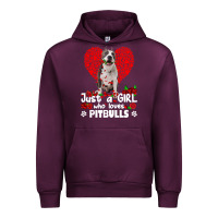 Mauve Wine pitbull lover dog roses funny just a girl who loves pitbull 213 pitbul Urban Hoodie - linhVisuals