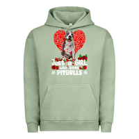Pigment Oil Green pitbull lover dog roses funny just a girl who loves pitbull 213 pitbul Urban Hoodie - linhVisuals