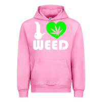 Fuchsia Pink i love weed fun Urban Hoodie - linhVisuals