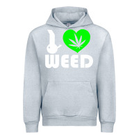 Heather Grey i love weed fun Urban Hoodie - linhVisuals