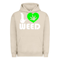Pigment French Oak i love weed fun Urban Hoodie - linhVisuals