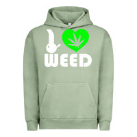 Pigment Oil Green i love weed fun Urban Hoodie - linhVisuals