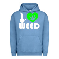 Pigment Pebble Blue i love weed fun Urban Hoodie - linhVisuals