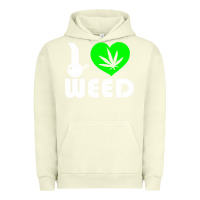 Pigment Pistachio i love weed fun Urban Hoodie - linhVisuals