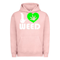 Pigment Salmon i love weed fun Urban Hoodie - linhVisuals