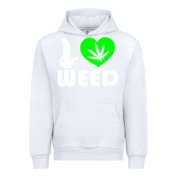 White i love weed fun Urban Hoodie - linhVisuals