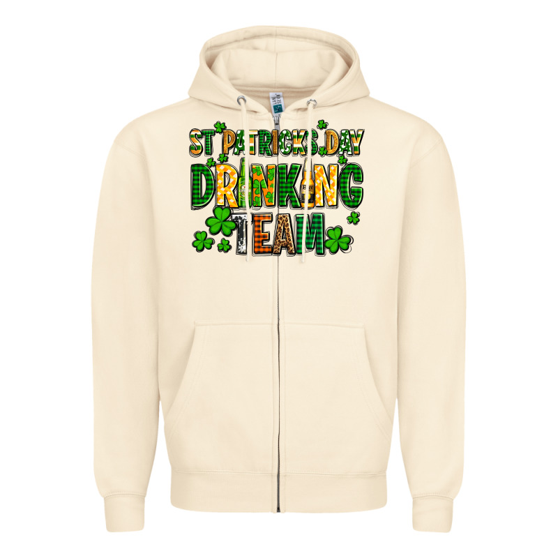 St Patricks Day Drinking Team Zipper Hoodie by AdoDesignShop | Teevron