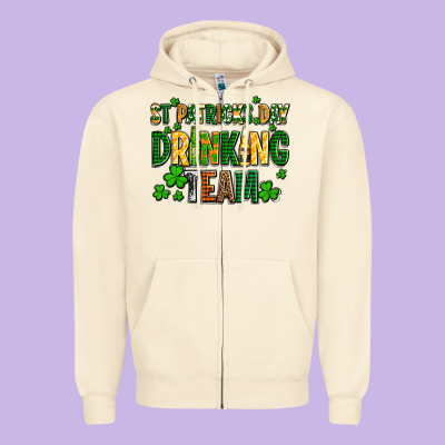 St Patricks Day Drinking Team Zipper Hoodie Designed By Adodesignshop