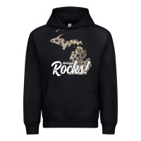 Black great lakes shaped men women petoskey stone michigan rocks pullover ho Urban Hoodie - linhVisuals