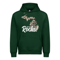 Forest Green great lakes shaped men women petoskey stone michigan rocks pullover ho Urban Hoodie - linhVisuals