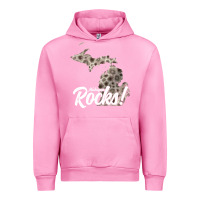 Fuchsia Pink great lakes shaped men women petoskey stone michigan rocks pullover ho Urban Hoodie - linhVisuals