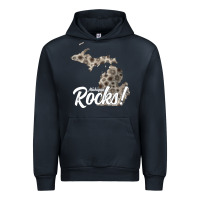 Navy great lakes shaped men women petoskey stone michigan rocks pullover ho Urban Hoodie - linhVisuals
