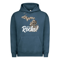 Pigment Midnight Navy great lakes shaped men women petoskey stone michigan rocks pullover ho Urban Hoodie - linhVisuals