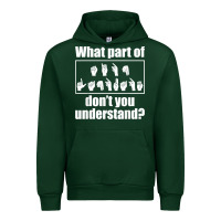 Forest Green funny sign language gift men women hand symbol interpreter t shirt Urban Hoodie - linhVisuals
