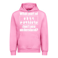 Fuchsia Pink funny sign language gift men women hand symbol interpreter t shirt Urban Hoodie - linhVisuals