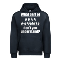 Navy funny sign language gift men women hand symbol interpreter t shirt Urban Hoodie - linhVisuals