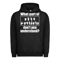 Pigment Black funny sign language gift men women hand symbol interpreter t shirt Urban Hoodie - linhVisuals
