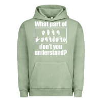 Pigment Oil Green funny sign language gift men women hand symbol interpreter t shirt Urban Hoodie - linhVisuals