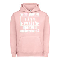 Pigment Salmon funny sign language gift men women hand symbol interpreter t shirt Urban Hoodie - linhVisuals
