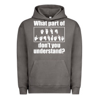 Pigment Tornado funny sign language gift men women hand symbol interpreter t shirt Urban Hoodie - linhVisuals