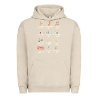Pigment French Oak musical notes symbol definition   humor musician t shirt Urban Hoodie - linhVisuals