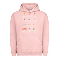 Pigment Salmon musical notes symbol definition   humor musician t shirt Urban Hoodie - linhVisuals