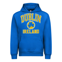 Cobalt womens dublin ireland varsity style shamrock green with amber print v Urban Hoodie - linhVisuals