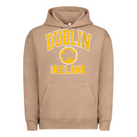Pigment Burro womens dublin ireland varsity style shamrock green with amber print v Urban Hoodie - linhVisuals