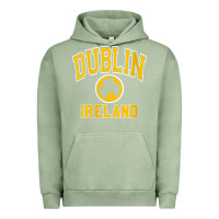 Pigment Oil Green womens dublin ireland varsity style shamrock green with amber print v Urban Hoodie - linhVisuals